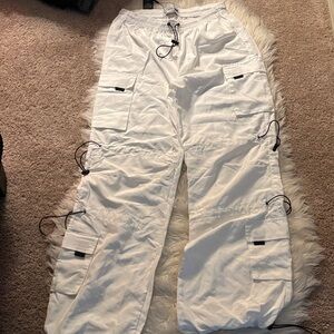 Fashion Nova Bright White Cargo Pants